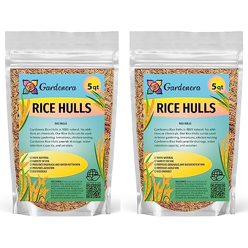 Sustainable Mulching with Gardenera Rice Hulls - Maintain Soil Temperature, Suppress Weeds, and Conserve Water - 10 QUARTS