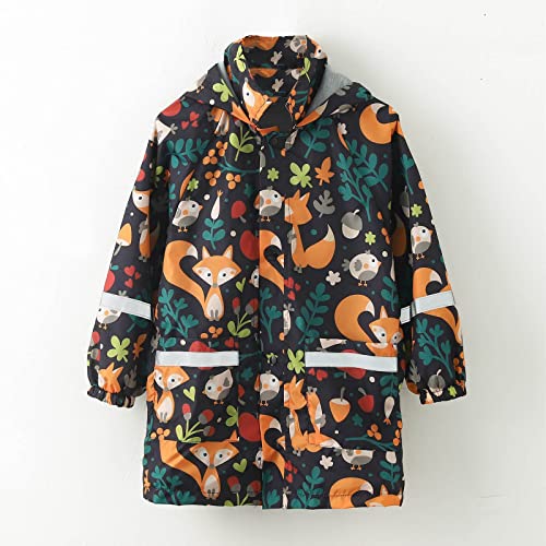 Little Girls Raincoat Cartoon Print Windproof Outwear Hooded 211Y Trench Coat Cartoon Panda Prints Hoodies2