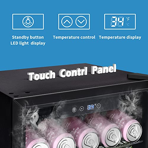 EUHOMY Beverage Refrigerator and Cooler, 110 Can Mini fridge with Glass