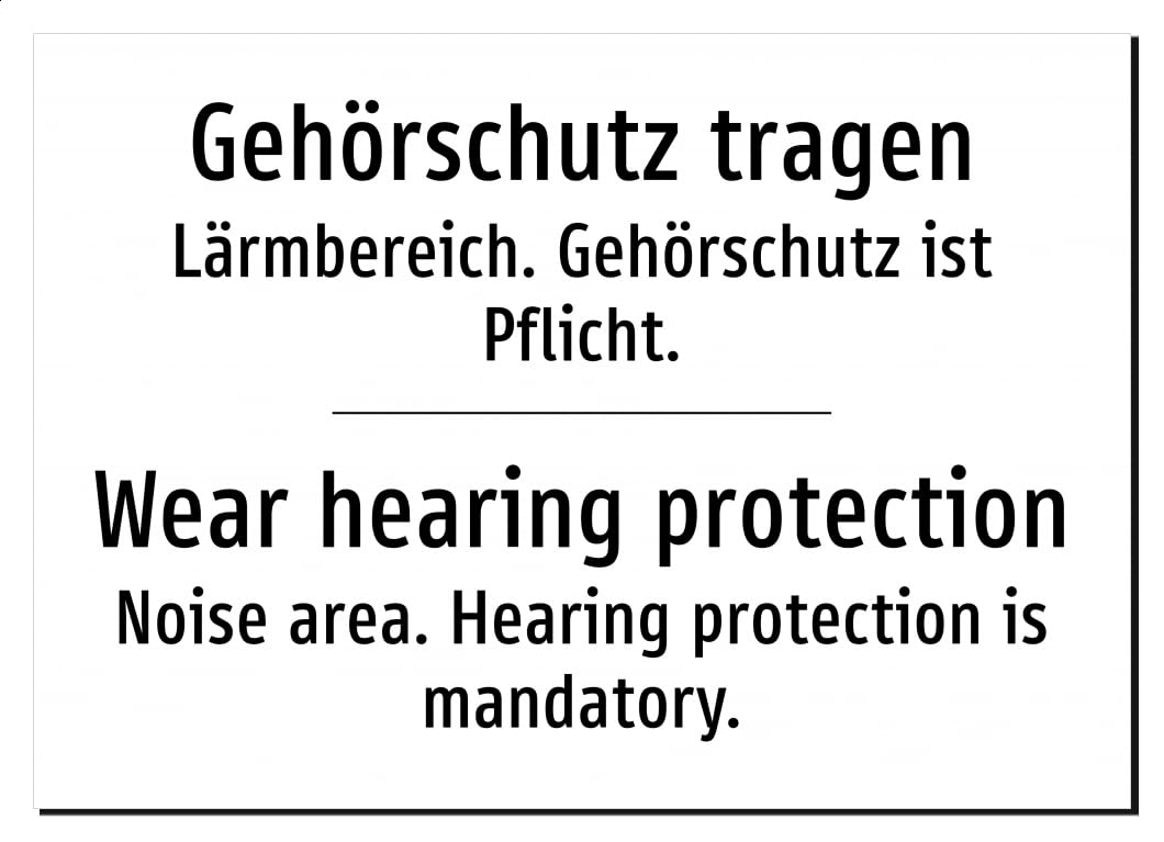 45150-DEEN-T-06 | Gehörschutz tragen Schild Deutsch Englisch | zweisprachig