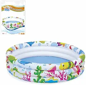 Piscina Inflável 3 Anéis Fundo do Mar Dimensão do Produto 25x91cm Capacidade 100 Litros, Wellmix WS17010 - 141897