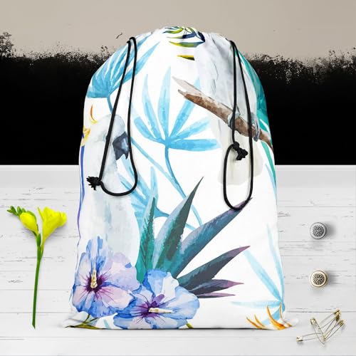 Image of ArtzFolio Tropic Parrot | Reusable Sack Bag | Bag for Gym, Storage, Vegetable & Travel