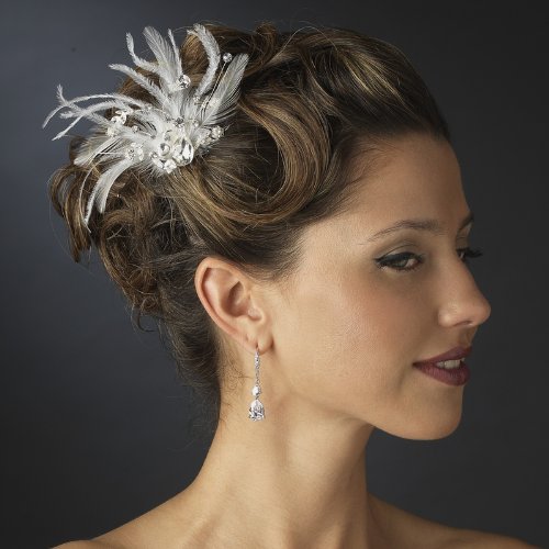 Amazon.com : Amabel Gorgeous Rhinestone Dazzle Feather  display picture 1