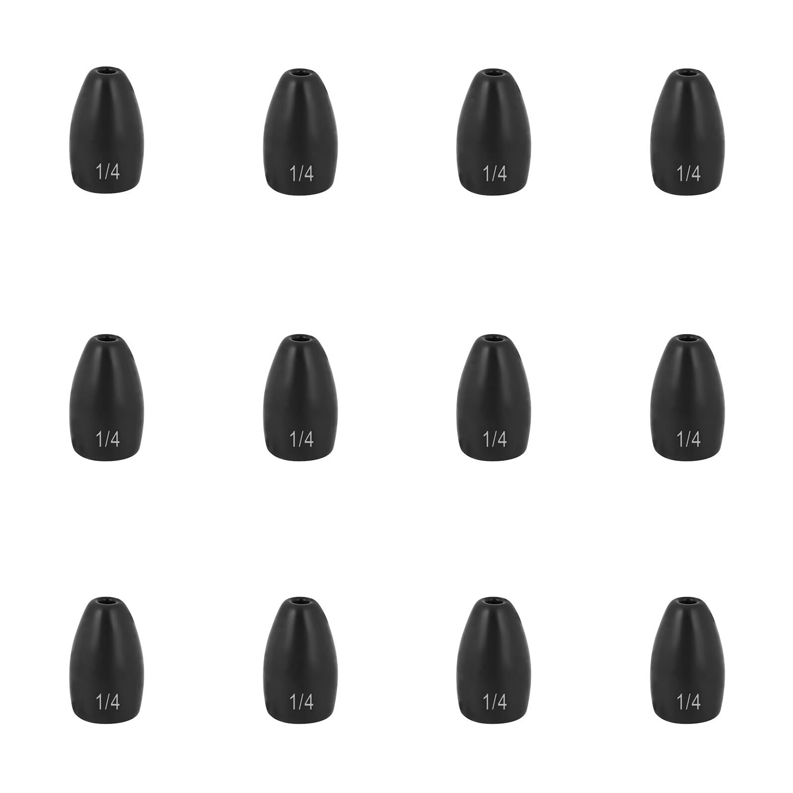 Fishfun Tungsten Flipping Weights, Worm Sinkers for Bass Fishing, 1/8 3/16 1/4 3/8 1/2 oz