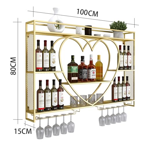 Rack à vin mural en fer noir pour bouteilles et verres de bar - 7