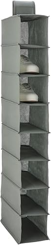 Tienda Basics Organizador de zapatos colgante de 8 niveles, 11.5 x 41 x 5.5 pulgadas, gris oscuro