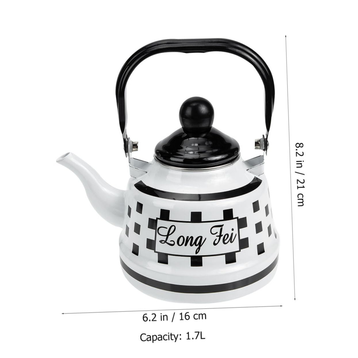 KONTONTY Vintage Enamel Coffee Kettle Stovetop Water Kettle with Handle Multi Function Tea Pot for Daily Use for Home Camping and Outdoor Activities