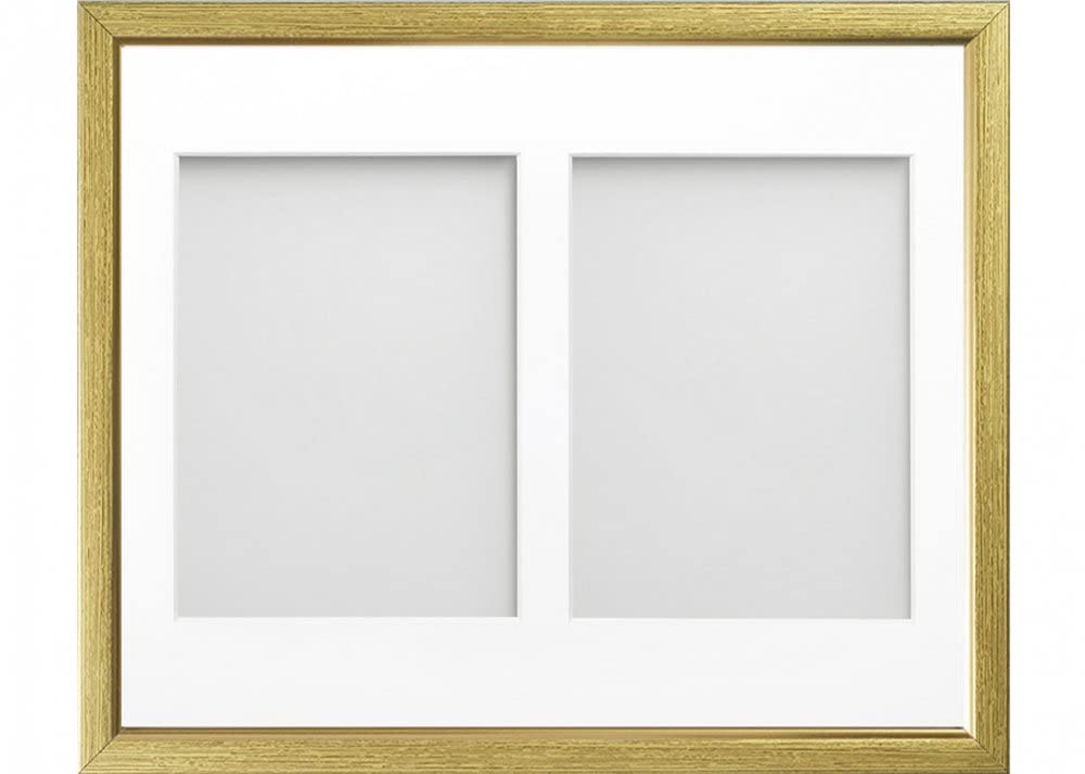 Frame Company Drayton Multi Aperture Photo Frame, Gold with Gold Inset, 12x10 for 7x5 inch (x2)