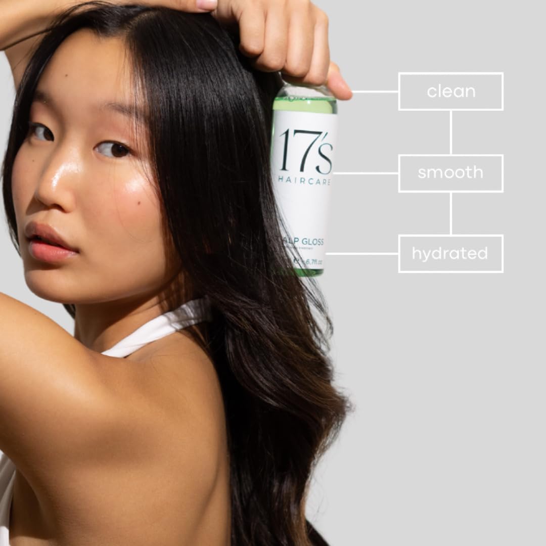 17's HAIRCARE Scalp Gloss - 200ml Pflegendes Kopfhauttonikum mit Biotin, Teebaumöl, Salbeiöl, Kräuterextrakt und Octopyrox. Leave-in Behandlung, Vegan, Octopyrox gegen Schuppen | Biotin, Teebaumöl, Salbeiöl, Octopyrox gegen Schuppen, Vegan