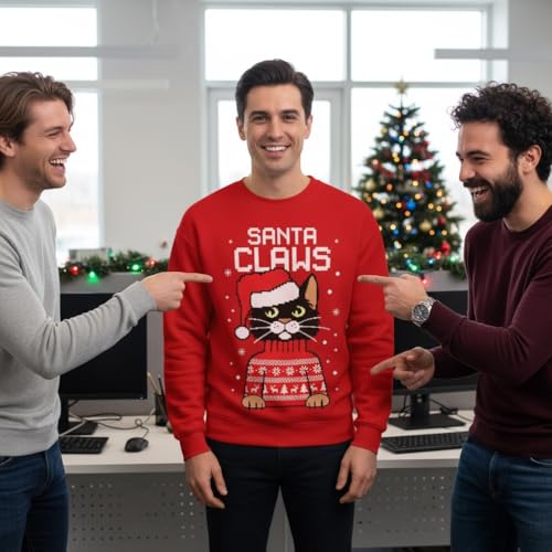 Tstars Santa Claws Cat Christmas Sweatshirt - Image 3