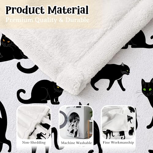 Black Cat Blanket Halloween Black Cat Gifts for Girls Pet Blankets - image 4