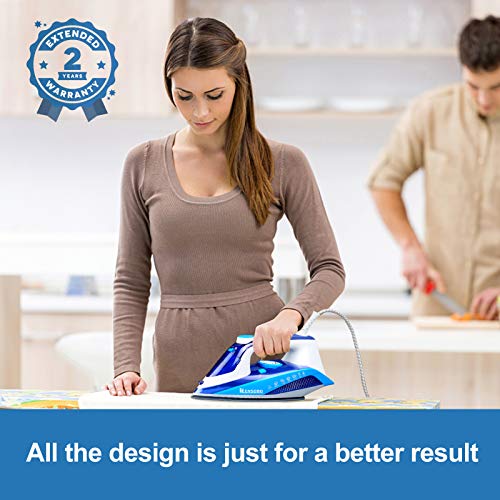 Plancha-de-Vapor-2400-W-ENSOBO-Planchas-Ropa-Professional-Golpe-de-Vapor-Max-300gr-y-Constante-40-grmin-Suela-Ceramica-Doble-Sistema-Antical-Antigoteo-Autoapagado-Azul-y-Blanco
