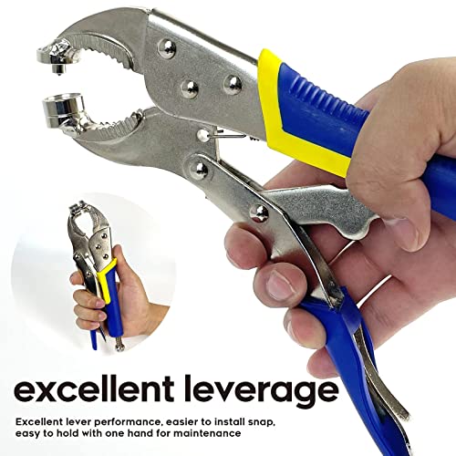 Rexhubro Snap Fastener Tool,Snap Tool For Boat Covers, Heavy Duty Snap Setter Pliers Canvas Snap Fasteners Kit Includes 20 Sets 15Mm Stainless Snaps, Blue #TOP3