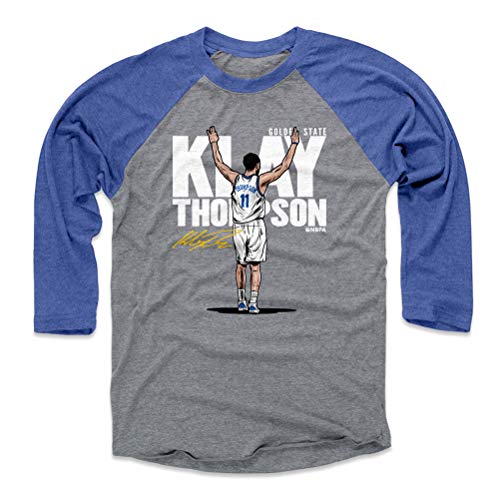 500 LEVEL Klay Thompson Tee Shirt (Baseball Tee, XX-Large, Royal/Heather Gray) - Klay Thompson Three W WHT