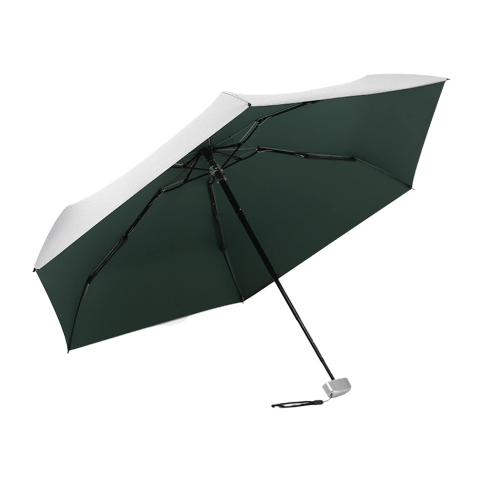 Parapluies, Parapluie de Poche Compact en Titane argenté avec Colle UV(Green)