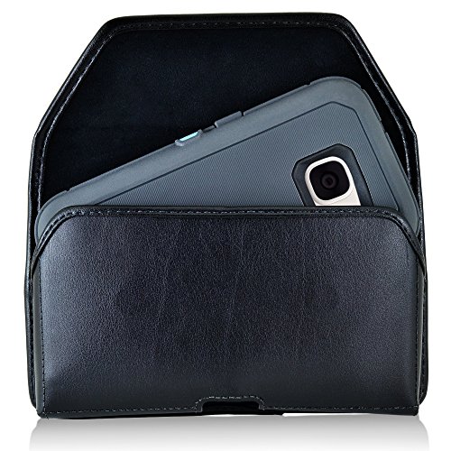 Turtleback Belt Case Made For Samsung Galaxy S7 Fits W/ Ob Defender Or Bulky Cases, Black Holster Leather Pouch With Heavy Duty Rotating Ratcheting Belt Clip Horizontal Made In Usa #TOP6