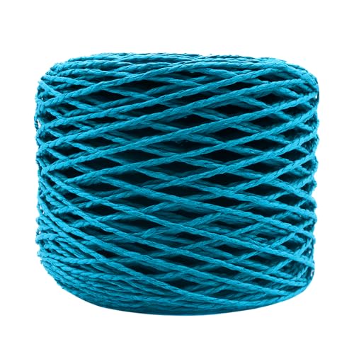 Mandala Crafts Teal Natural Raffia Yarn for Crochet Gift Wrapping