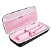 Hermitshell Hard Travel Case for KIPOZI Hair Straightener 1 Inch Titanium Plates Professional Flat Iron(Black+Pink)