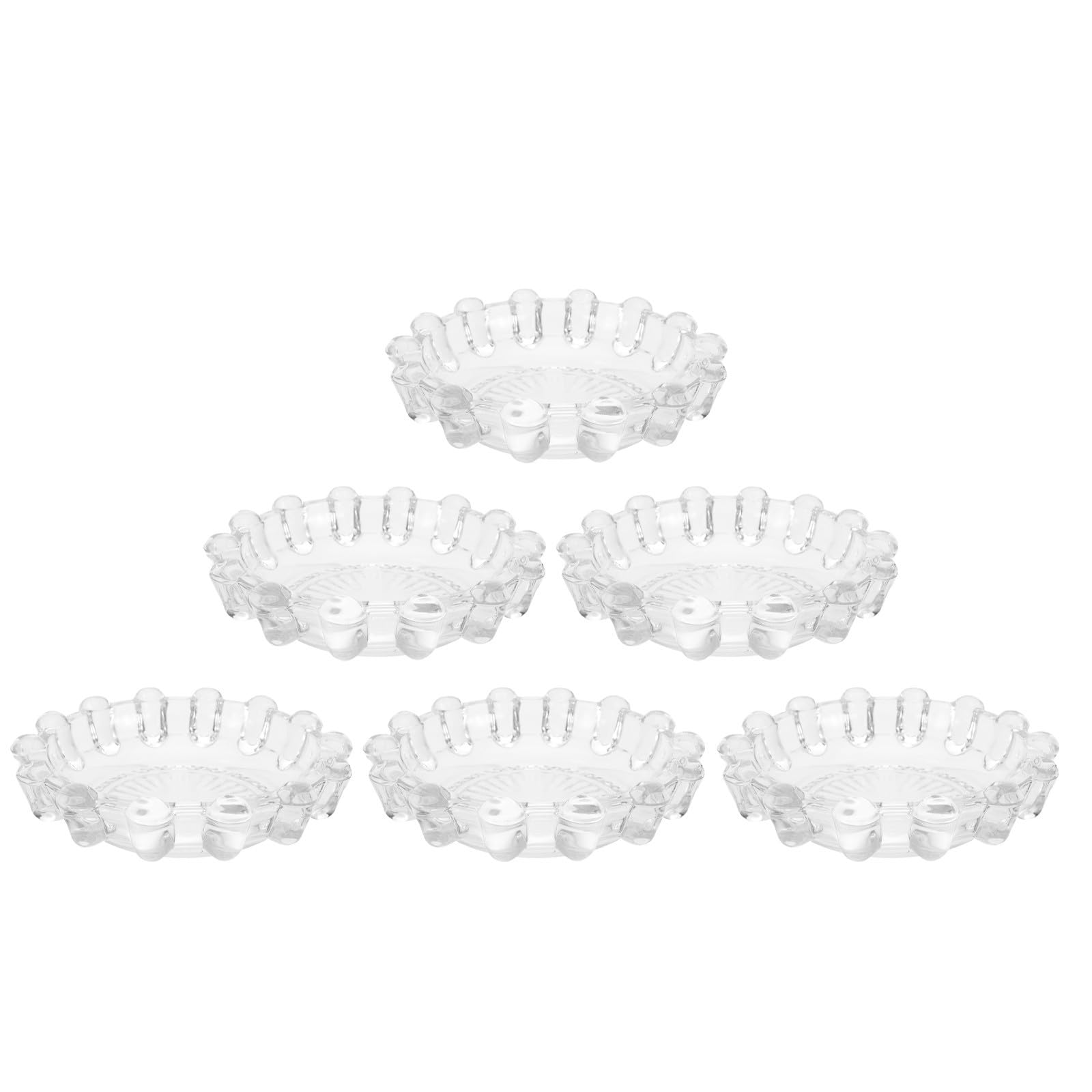 Cabilock 6 Pezzi Portacandele Elegante e Resistente in Vetro Trasparente Rotondo per Lumini e Candele da Tavolo per Centrotavola di Matrimoni e Pranzi