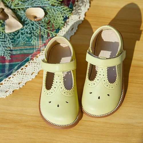 Image of GINFIVE Toddler Girls Dress Shoes Little Kids Flats School Mary Janes Shoes