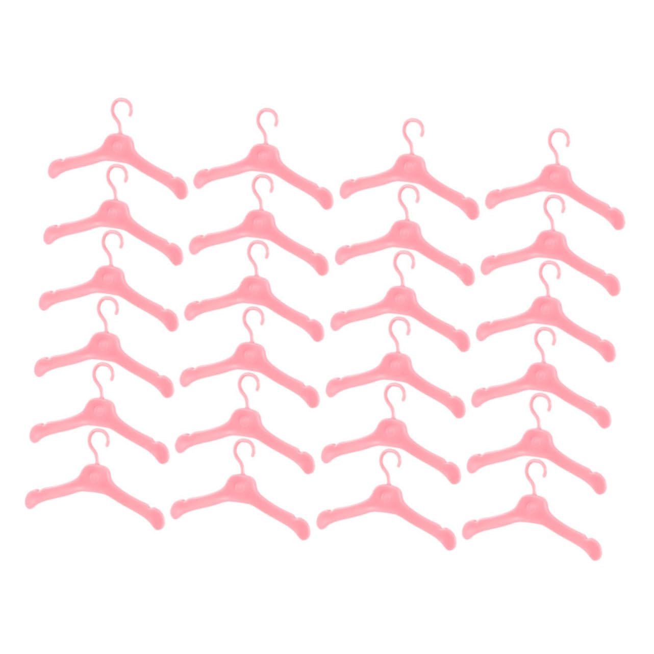 WOONEKY 100pcs Doll Hangers for DIY Plastic Hanging Clothes Hangers for Doll Clothes Organization Accessories for House Decor