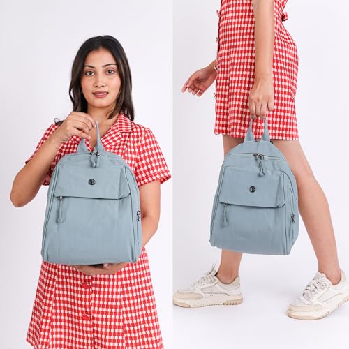 Image of TS WITH TECHSUN Women Mini Backpack | Water-Resistant Compact Bag for Travel, Daily Use & Casual Outings | Fits Only Essentials (L) 26CM X (W) 15CM X (H) 32CM