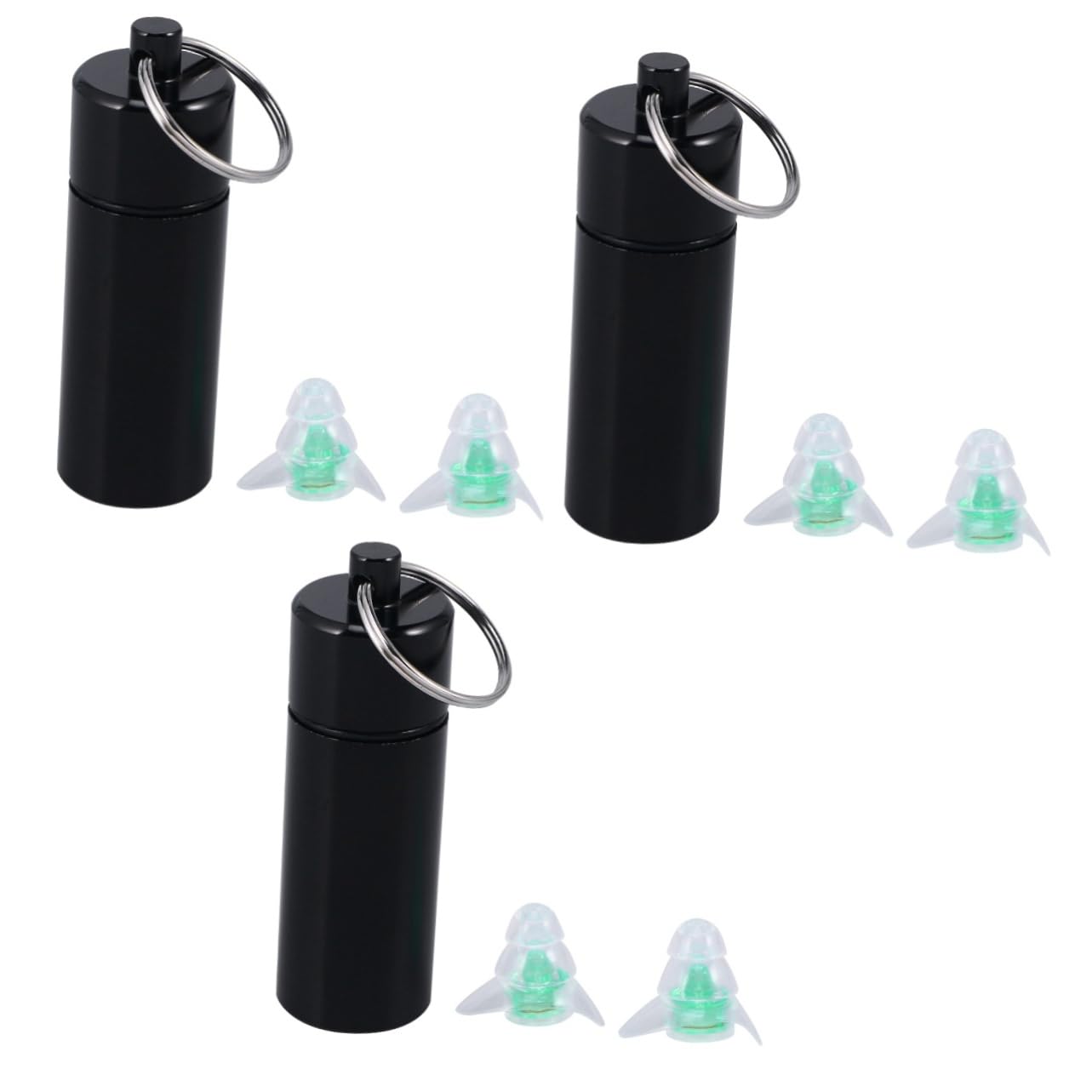 minkissy Lot De 3 Bouchons D'oreille Silencieux En Matériau Vert Lent Pour Le Bruit Et Le Ronflement Avec Une Bouteille Noire