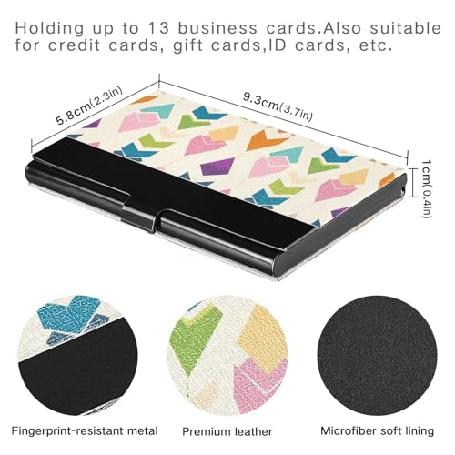 KLL Colorful Shapes Ultra-Thin Card Holder for Business Card with Leather & Stainless Steel Credit Card case for Protects Your Cards tarjetero para Hombres3