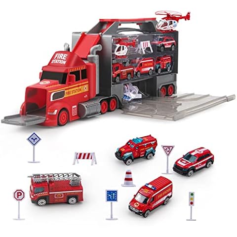 Rhybor Camión de Bomberos con Mini Coches Cover