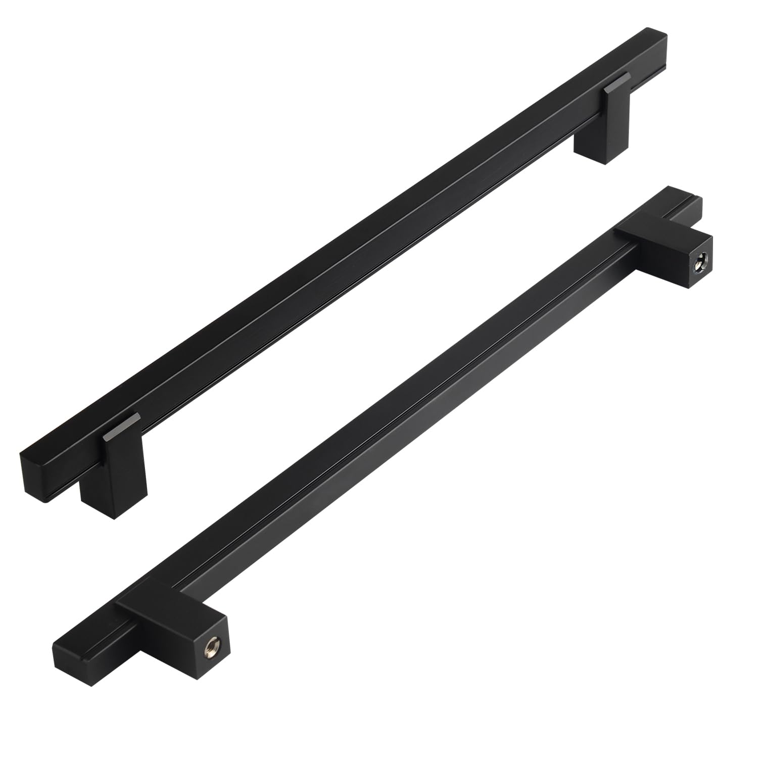 funifiti Adjustable Cabinet Drawer Pulls, Modern Square Bar Handles, 12 Inches Length, 3 Inches Width, Black and Brushed Nickel Finish, with Installation Hardware (5, Black, 5.5"-9")