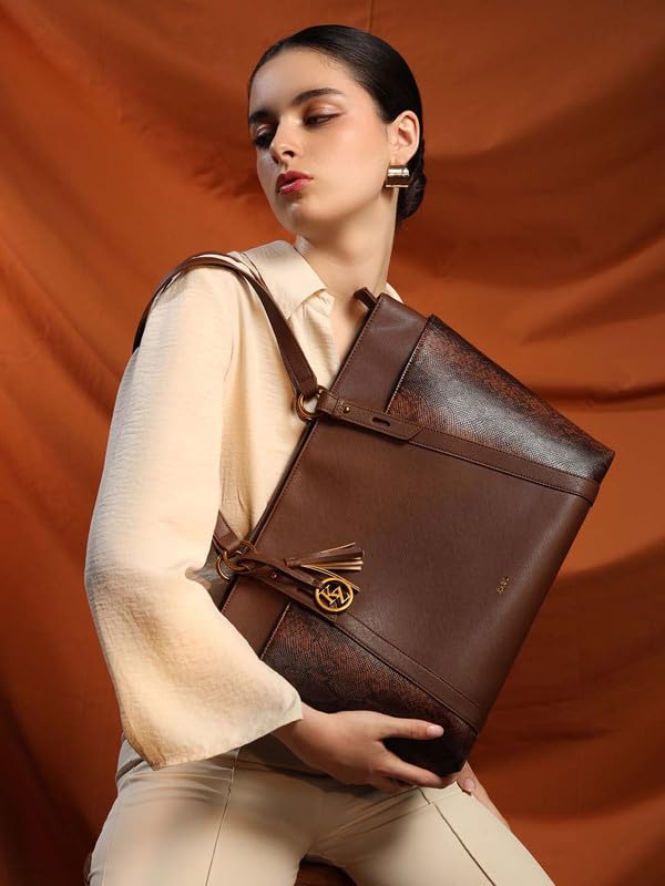 Image of Kazo Karl Tote | Premium Faux Leather Handbag for Women | Minimalist Structured Shopper for Work & Transit