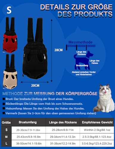 Katzen Hunde Rucksack, Haustier Rucksack Verstellbar Katzentransporttasche, Atmungsaktiv Und Faltbar FüR Klein Hunde Katzen Welpen