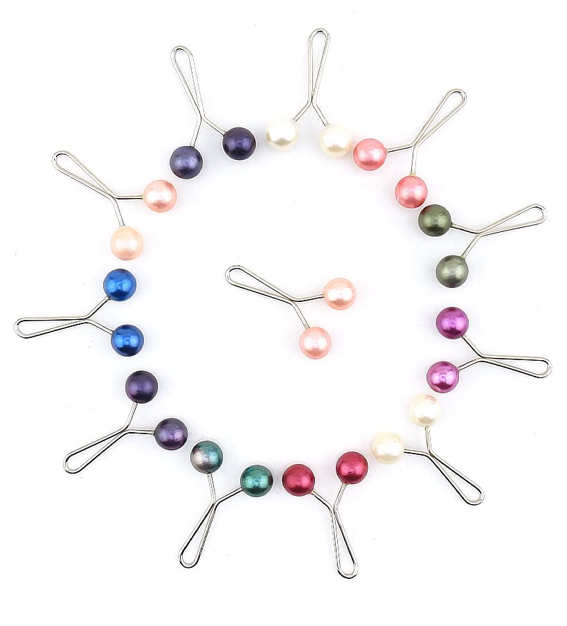 YF STORE12 pcs No Snag Hijab Safety Pins for Women Muslim Faux Pearl Scarf Shawl Brooch Clips