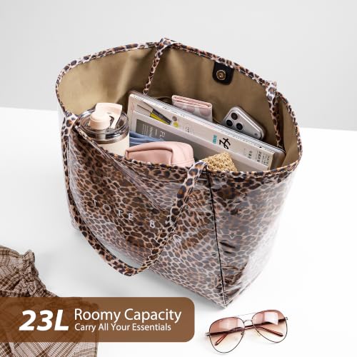 Image of KALIDI PVC Tote Bag Women Large Kraft Paper Travel Beach Bag Jelly Purses