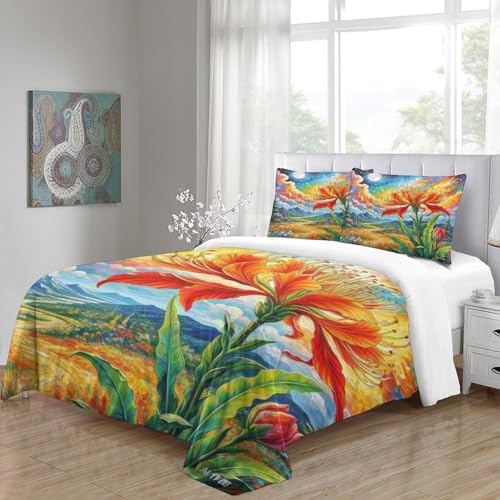 Housse de couette protea cynaroïdes imprimée en 3D avec microfibre douce - 5