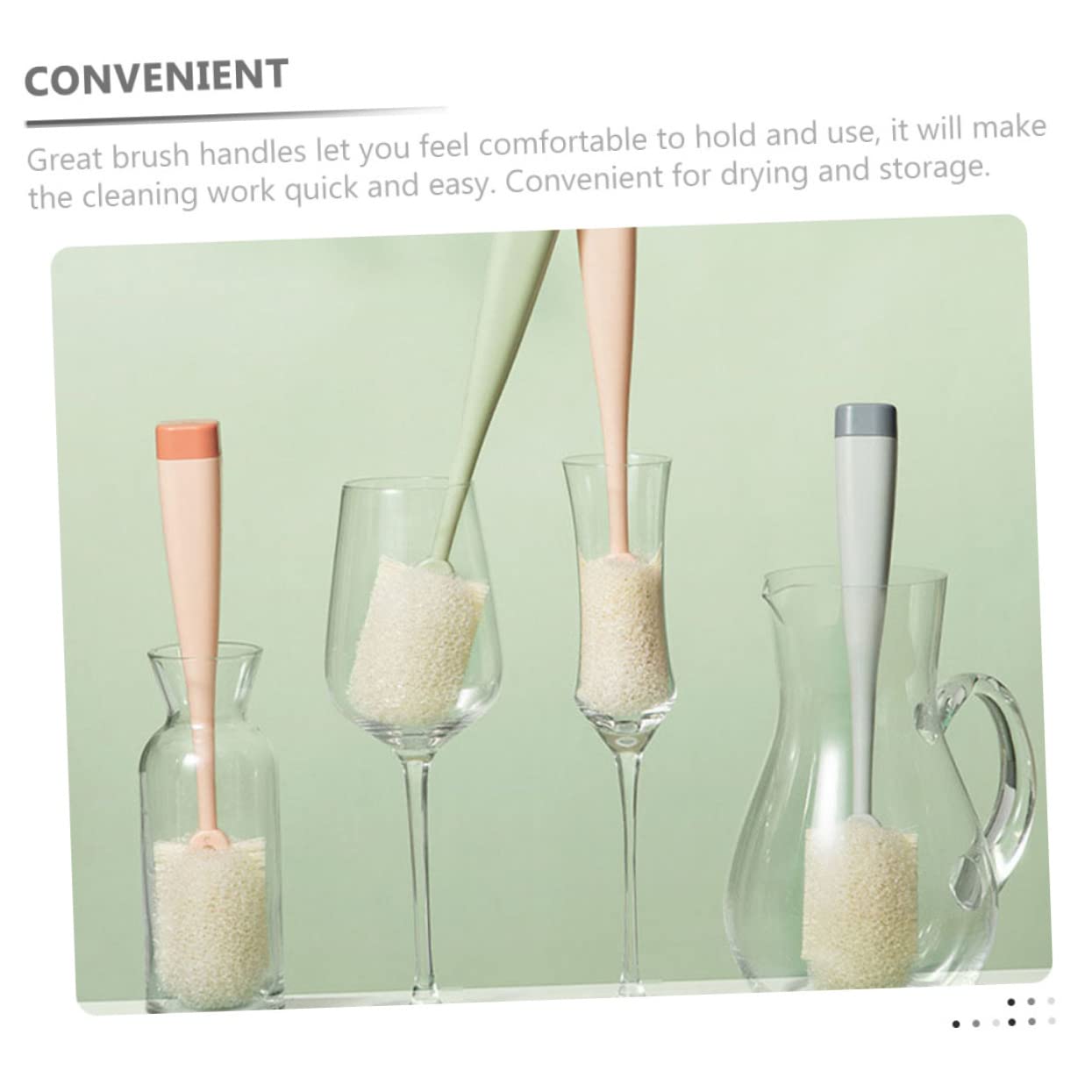 VALICLUD 3 set Spazzola Per Tazze Spazzole Per Bottiglie D'Acqua Trasparenti Spazzola Per Bottiglie D'Acqua Multifunzionale Per Bottiglie 3 pezzi*3