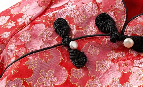 LittleSpring Girls Qipao Dress Long Sleeve Fleece Lined Chinese Dress 1-10 Years4