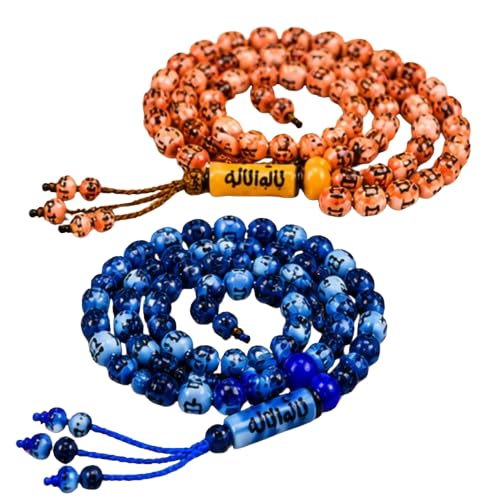 Tasbih Prayer Beads | Premium 2 Tasbih Combo Pack Blue & Orange Tasbih Set Allah Muhammad 99 Beads Tasbih Gift Pack Daily Zikr & Prayer-image-24