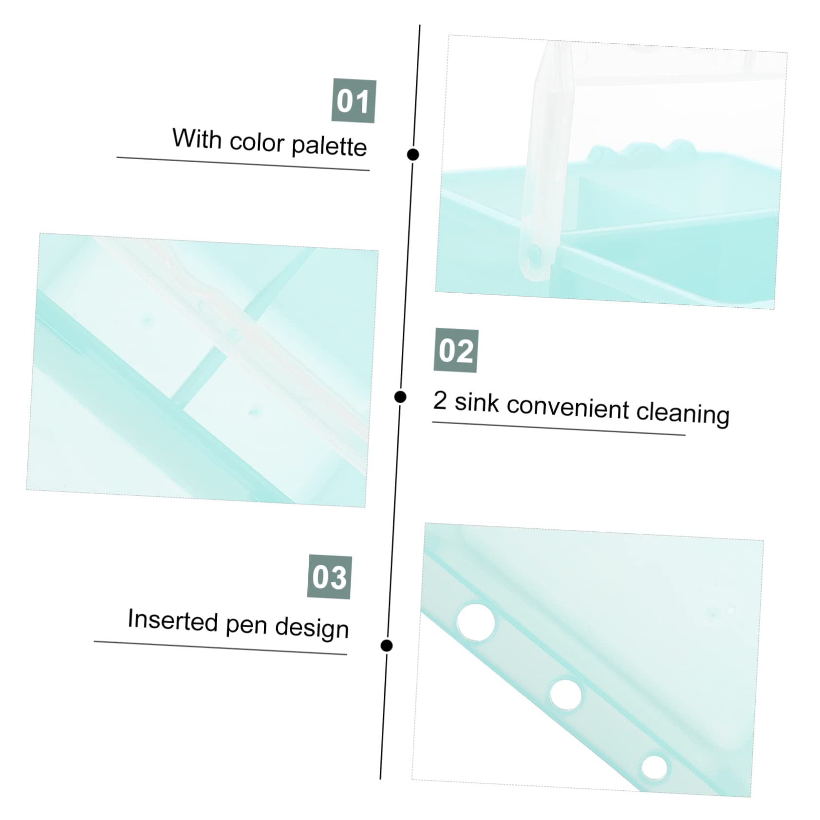 HOODANCOS Ergonomic Brush Washing Buckets 2 Pack for Artists Art Supplies Paint Brush Basins Plastic Student Tools