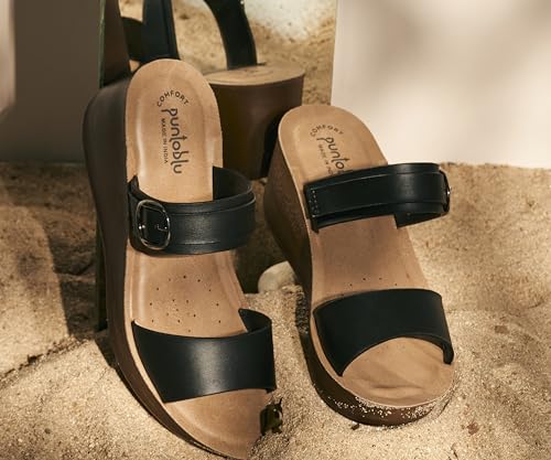 Image of puntoblu Cushion Comfort Designer Platform Heels for Women | Comfortable Padded Footbed | Anti-Skid & Durable Wedge Heel Slippers for Girls | Ideal for Casual, Party & Ethnic Wear