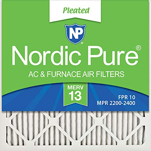 Nordic Pure 24x24x1 MERV 13 Pleated AC Furnace Air Filters 2 Pack