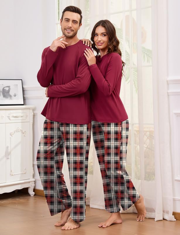 Marvmys Couples Pajamas Sets Men Pajamas Long Sleeve Winter Pjs Sleepwear Nightwear Sleep Set with Pockets S-3XL4