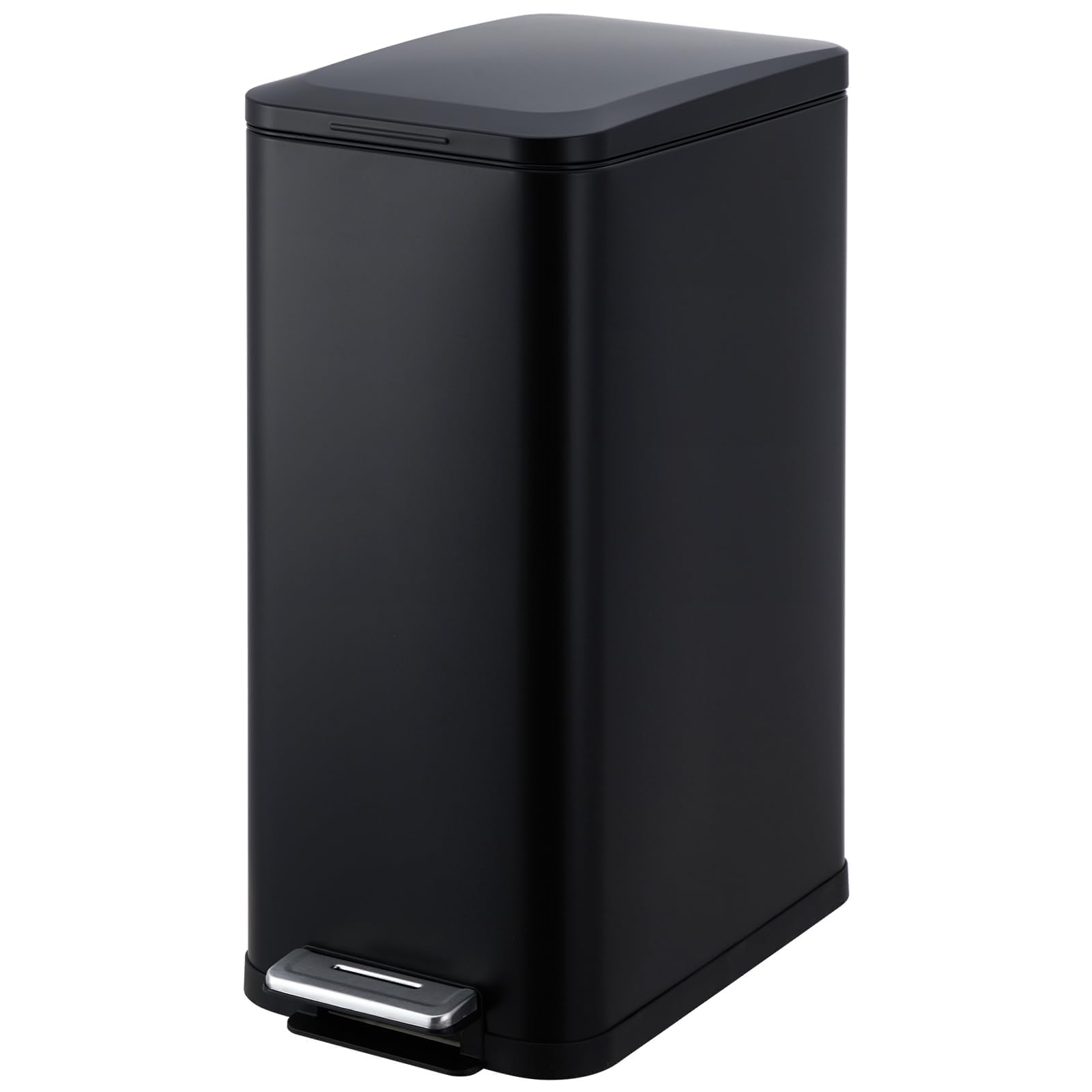 13 2 Gallon Trash Can Stainless Steel Kitchen Trash Can with Foot Pedal Quiet Soft-Close Lid Removable Liner