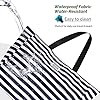 HOMESPON Große Strandtasche Damen mit Reißverschluss Wasserdicht Badetasche XXL Familie Beach Tote Bag, Blau/Weiß gestreift #3