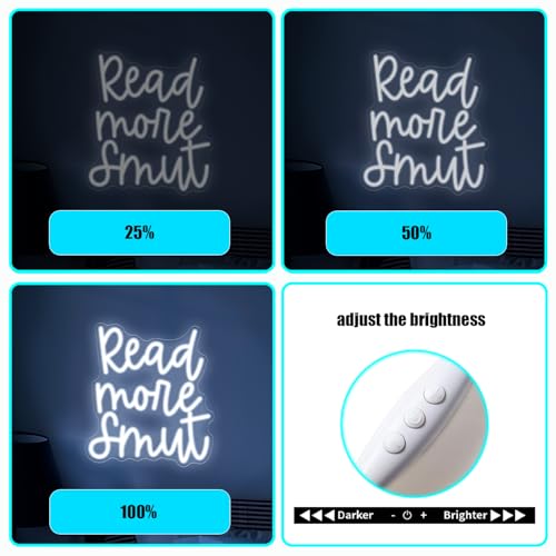 Image of Read More Smud Neon Sign,Dimmable Neon Light Sign for Wall Decor,USB Powered Neon Wall Sign,Led Neon Signs for Man Cave Bar Party Club Pub Bistro Decor,11.4x12.8 inches.