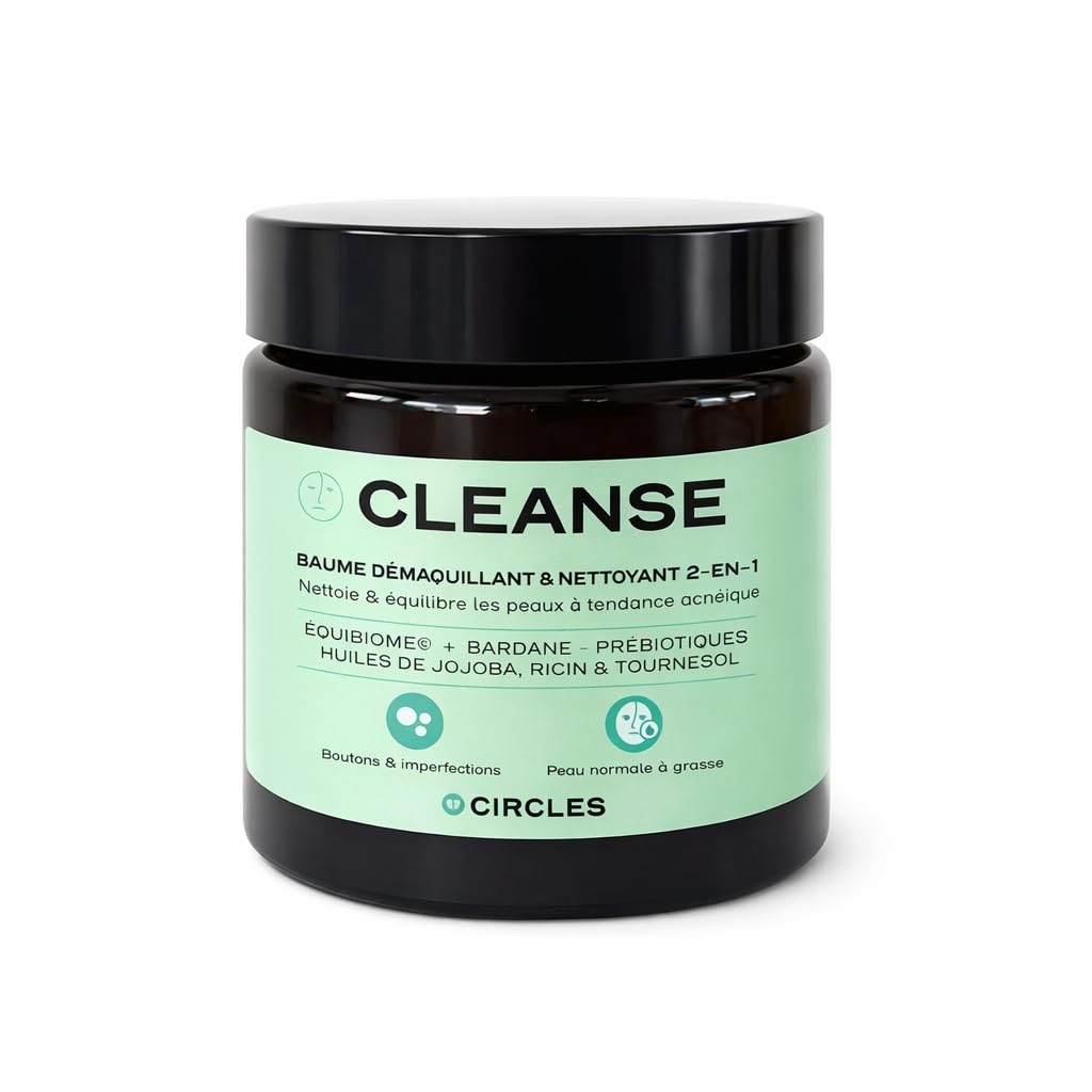 Circles CLEANSE 2-en-1 Anti-Imperfections 100ml – Démaquillant & Nettoyant Visage, Élimine SPF, Régule le Sébum, Peau Pure et Équilibrée, Vegan 100% Naturel