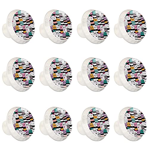 Boutons de commode chat arc-en-ciel pour une décoration joyeuse