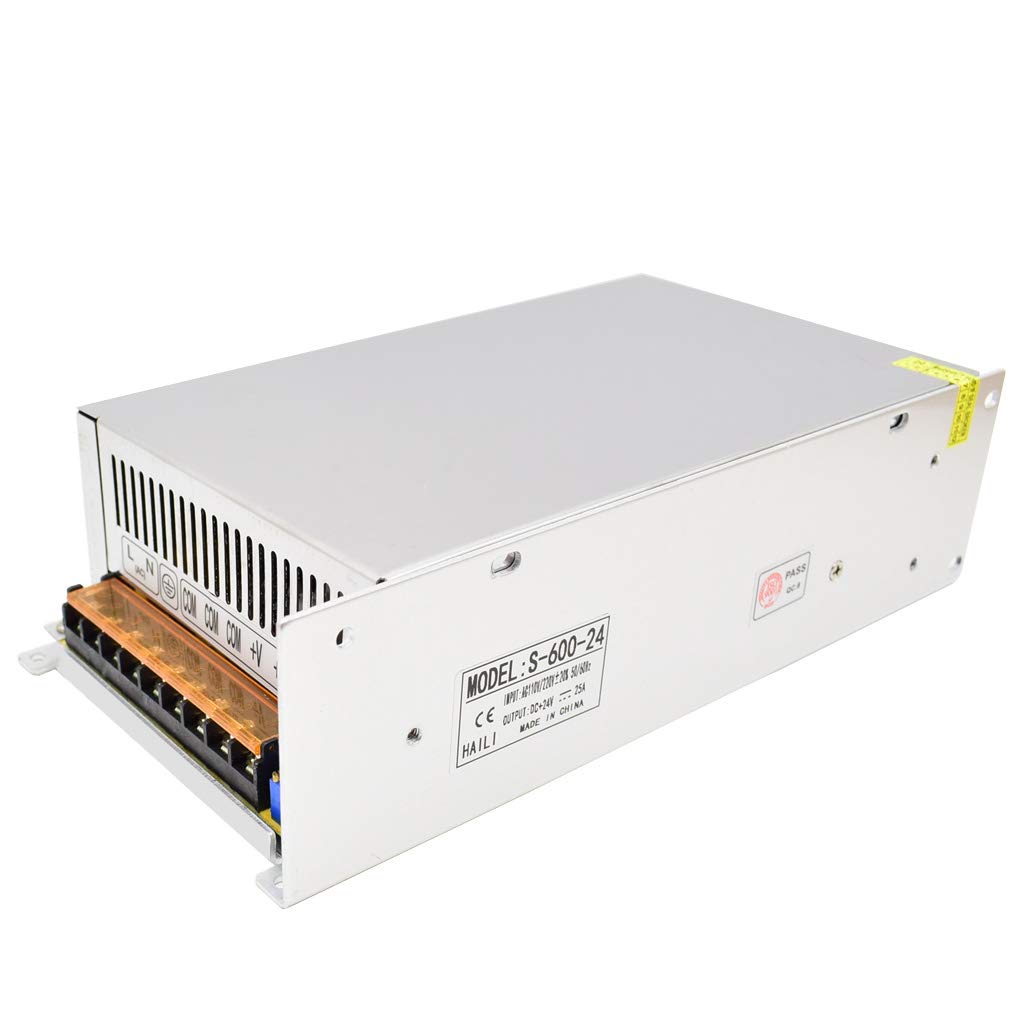 Weishuo Switching Power Supply 24V 25A 600W Universal Regulated AC-DC Voltage Converter 220V to 24V Transformer for LED Light Strip