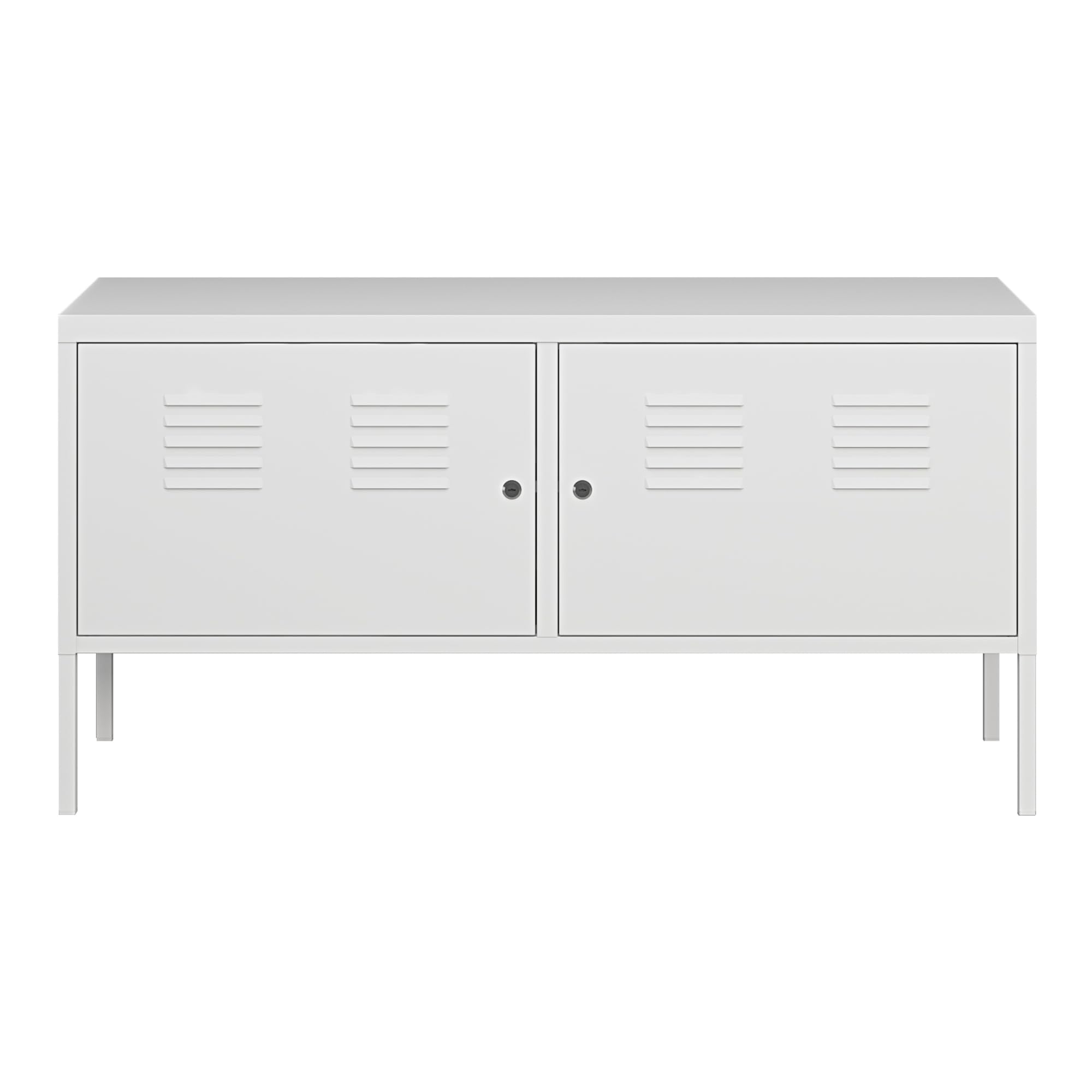 [en.casa] Sideboard Pyhtää Metallschrank Büroschrank 118x40x60cm Wohnzimmerschrank Aktenschrank Weiß abschließbar