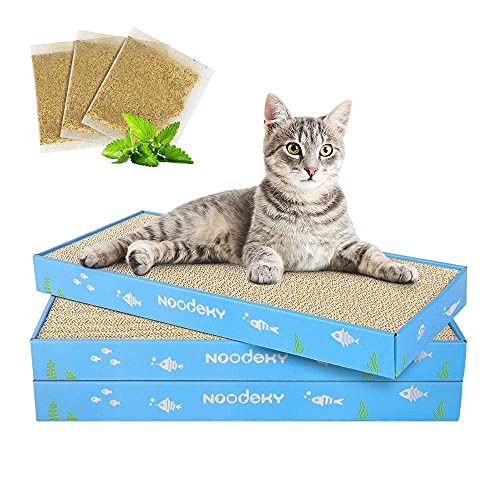 3Pcs Cat Scratching Pads, Double-Sided Corrugated Horizontal Cat Scratcher Cardboard, Scratch Board